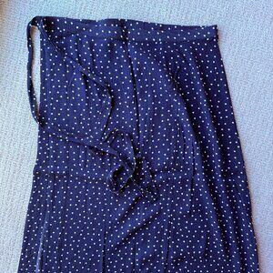 Orta Tie Waist Navy Polka Dot Skirt (S)